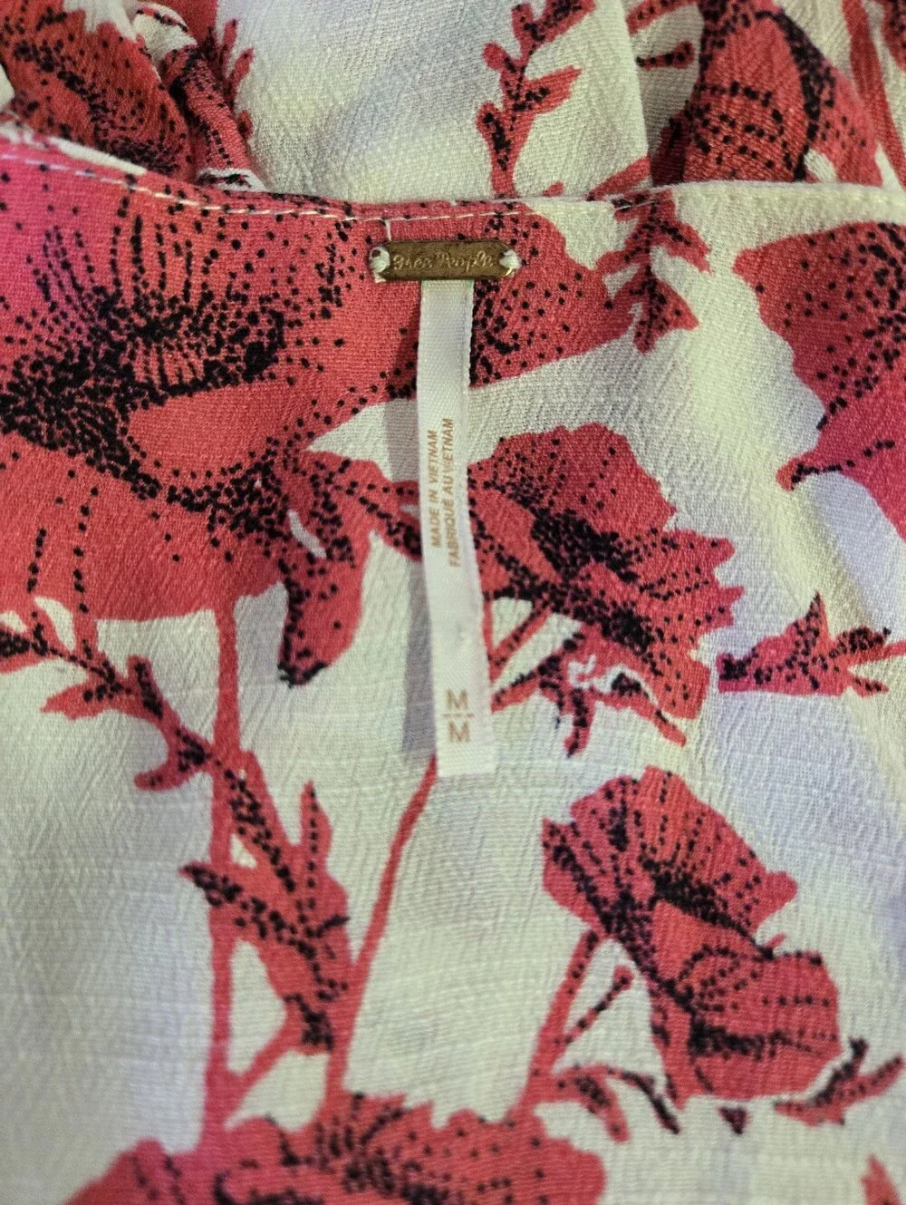 FREE PEOPLE | French Quarter Wrap Dress in Pink & White sz M